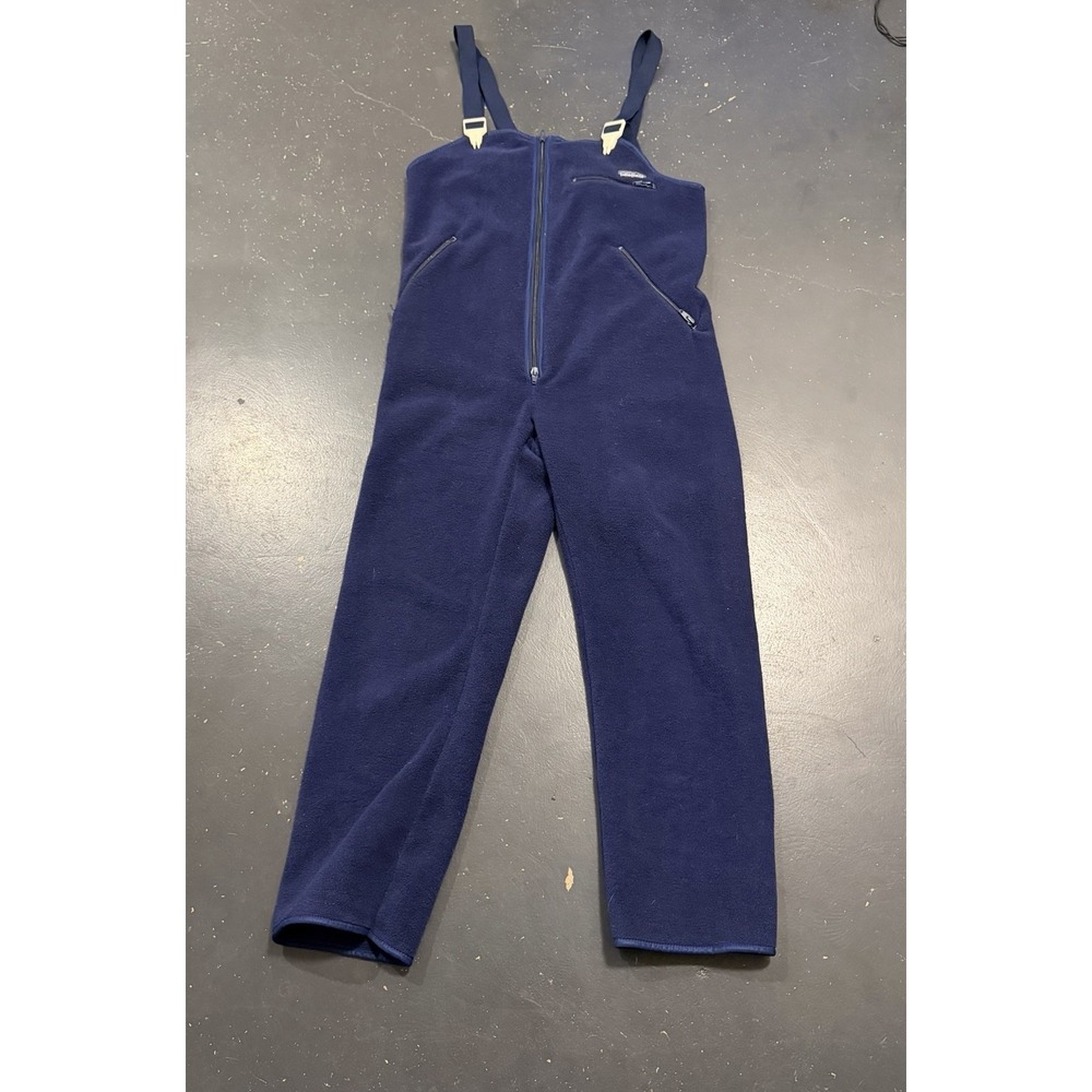 Vintage Patagonia Bibs Mens Small/Medium Blue Fleece Overalls Base Layer 90s USA